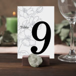 Floral Line Art Wedding Table Number Card Tischnummer<br><div class="desc">Elegant and modern wedding table number card featuring delicate floral line art on a soft neutral background. The minimalist botanical illustration adds a romantic and refined touch to your reception décor, while the bold table number ensures guests can easily find their seats. Perfect for garden weddings, modern minimalist celebrations, botanical...</div>