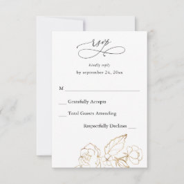 Floral liné or sans repas RSVP vertical
