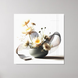 Floral Linework Composition Leinwanddruck