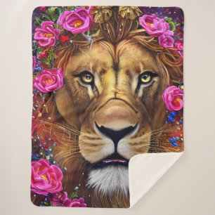 Floral Lion Head Sherpadecke