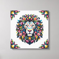Floral Lion Silhouette