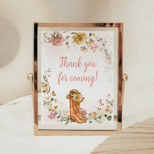 Floral Little Cowgirl Danke, dass du gekommen bist Poster