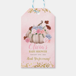 Floral Little Pumpkin Girl Babydusche Danke Geschenkanhänger