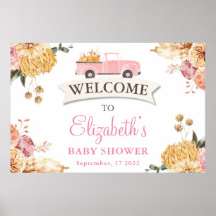 Floral Little PUMPKIN MIRL Baby Dusche Empfang Poster