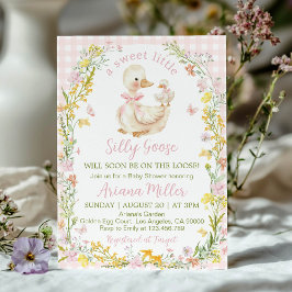 Floral Little Silly Goose Girl Baby Shower Einladung