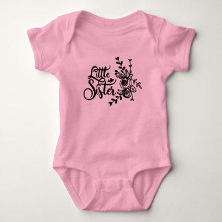 Floral Little Sister Baby Strampler