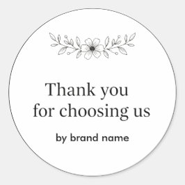 Floral Logo Thank You Business Sticker