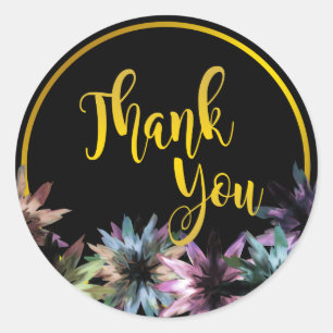 Floral Lotus Blume Gold Boarder Vielen Dank Runder Aufkleber