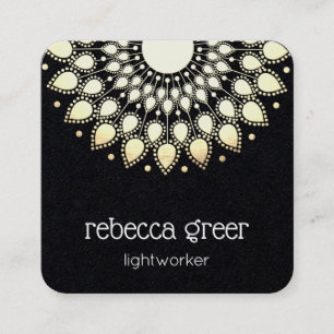 Floral Lotus Mandala Energy Healer Quadratische Visitenkarte