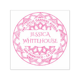 Floral Lotus Mandala Name Rücksendeadresse Permastempel