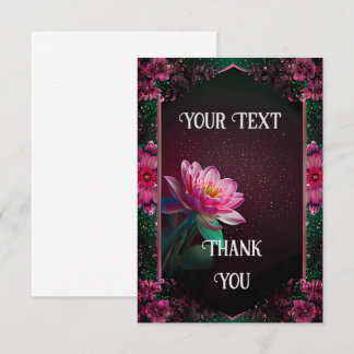 "Floral Lotus Wedding Suite | Starry Night Romance Dankeskarte