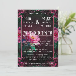 Floral Lotus Wedding Suite | Starry Night Romance Einladung