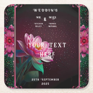 Floral Lotus Wedding Suite   Starry Night Romance Rechteckiger Pappuntersetzer