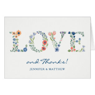 Floral LOVE Merci note
