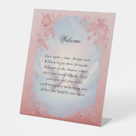 Floral Lovebirds Begrüßung Sockelschild