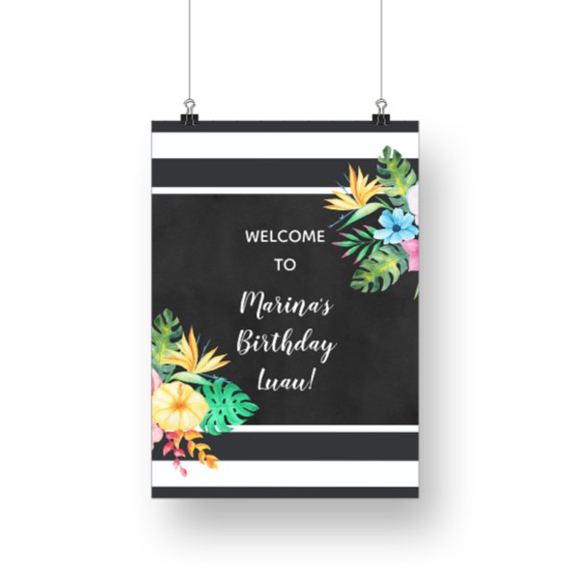 Floral Luau Party Sign Poster (Von Creator hochgeladen)