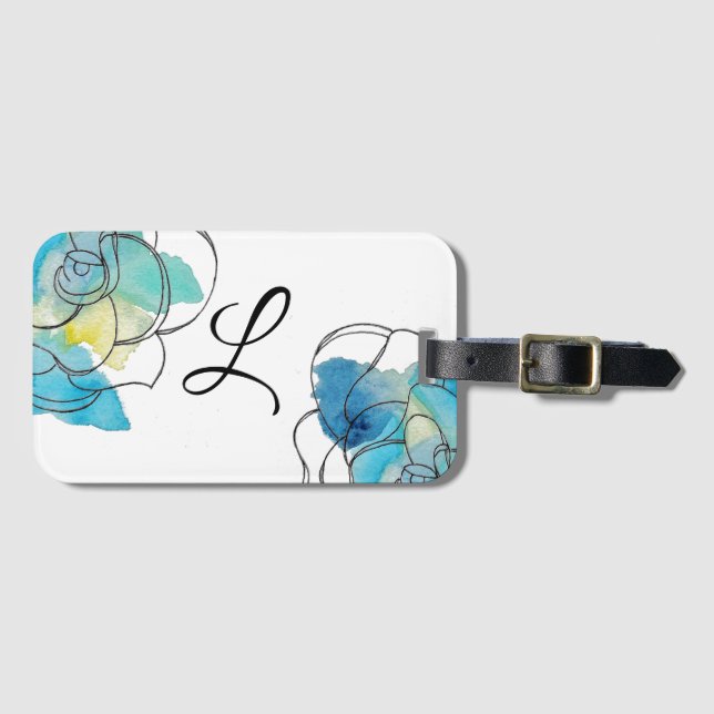 Floral Luggage Tag Gepäckanhänger (Vorderseite (Horizontal))