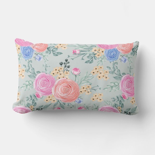 Floral Lumbar Pillow Lendenkissen (Vorderseite)
