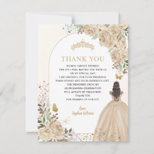 Floral Lumière Or Princesse Quinceanera Merci