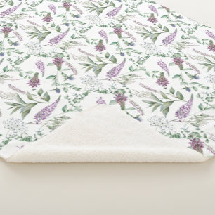 Floral Lupin Heather Scottish Pattern Sherpadecke