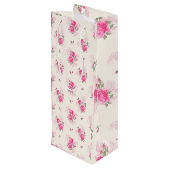 Floral Luxury Geschenktüte Für Weinflaschen (Rückseite Schrägansicht)