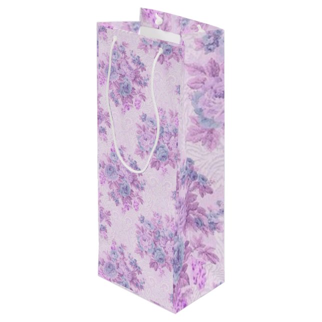 Floral Luxury Geschenktüte Für Weinflaschen (Rückseite Schrägansicht)