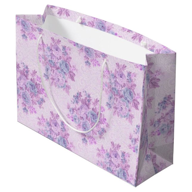 Floral Luxury Große Geschenktüte (Rückseite Schrägansicht)