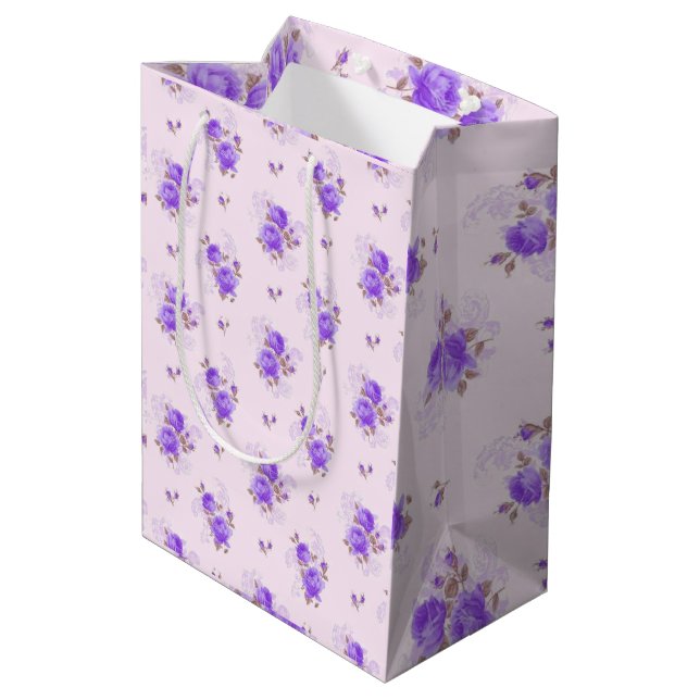 Floral Luxury Mittlere Geschenktüte (Rückseite Schrägansicht)