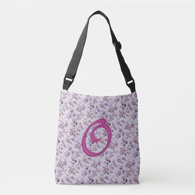 Floral Luxury Monogram O Tragetaschen Mit Langen Trägern (Vorderseite)
