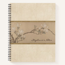 Floral Magnolia Kunstvoll alte japanische Malerei Notizbuch