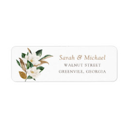 Floral Magnolia Neutral Elegant Hochzeitsadresse