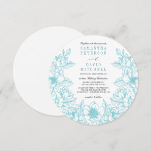 Floral Magnolia Wreath   Blass   Hochzeit Einladung