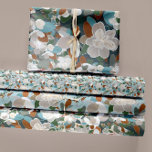 Floral Magnolias Decoupage Geschenkpapier Set<br><div class="desc">Modernes magnolisches Blumenmuster aus Studio Posies. Hübsche Mischung aus Grau,  Blues und Braun.</div>