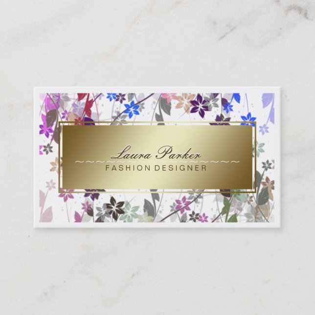 Floral Makeup Artist Hair Stylist Visitenkarte (Vorderseite)