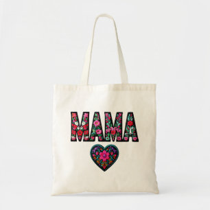 Floral MAMA bestickte Totbeutel Tragetasche