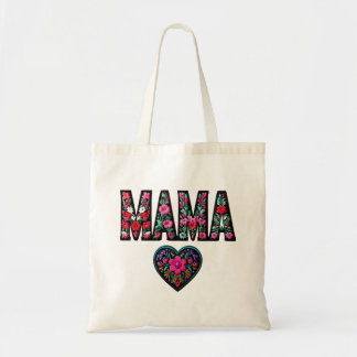 Floral MAMA bestickte Totbeutel Tragetasche