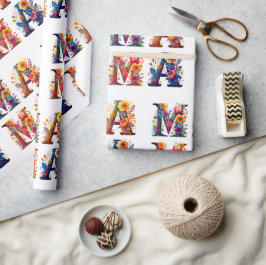 Floral MAMA Geschenkpapier
