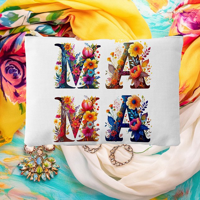 Floral MAMA personalisiert Zubehörtasche (Von Creator hochgeladen)