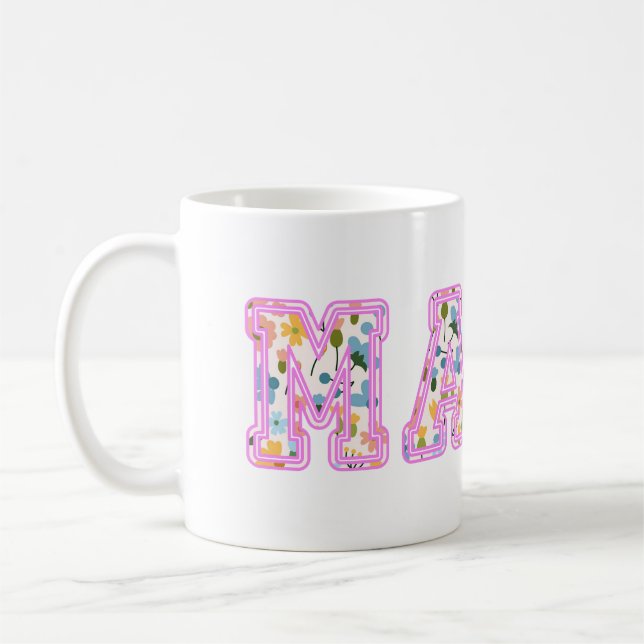 Floral Mama Retro Mama Boho Mutter Kaffeetasse (Links)