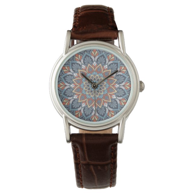 Floral Mandala Armbanduhr (Vorderseite)