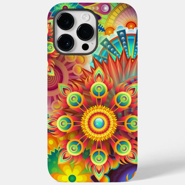 Floral Mandala Collage Psychedelic Case-Mate iPhone 14 Pro Max Hülle (Rückseite)