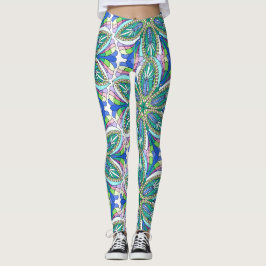 Floral Mandala Design, lebhafte Pastelltöne Leggings