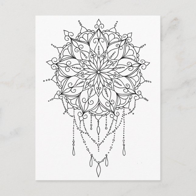 Floral Mandala Farbe Ihre eigene Postkarte (Vorderseite)