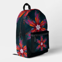 Floral Mandala Flowers Orange Red Blue Abstract