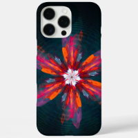Floral Mandala Flowers Orange Red Blue Abstract