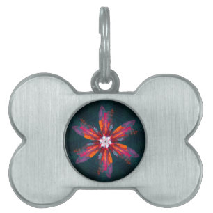 Floral Mandala Flowers Orange Red Blue Abstract Tiermarke