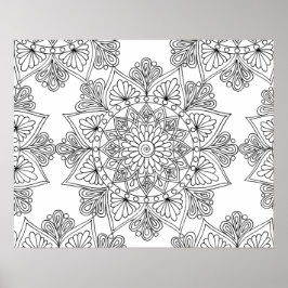 Floral Mandala Geometrisches Muster Erwachsenenfar Poster