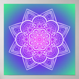 Floral Mandala Multicolor Kunstdrucken Poster