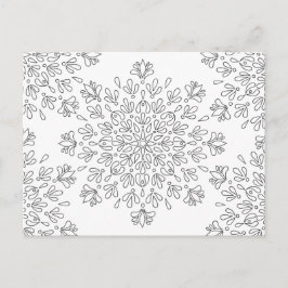 Floral Mandala Muster Erwachsenenfarben Postkarte