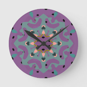 Floral Mandala Runde Wanduhr